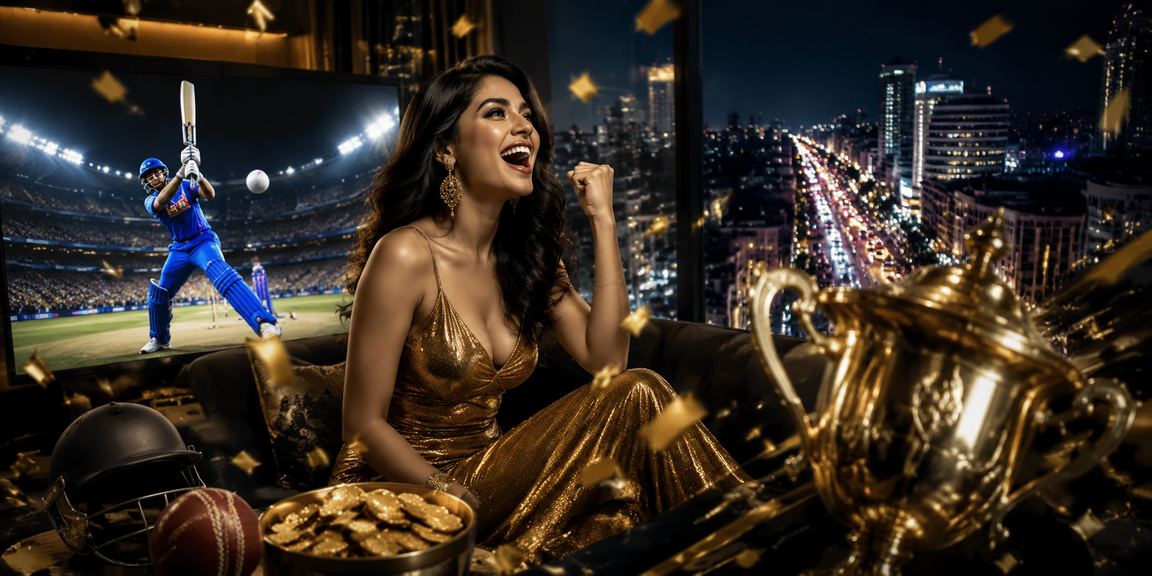 Bangalore street scene with cricket betting concept