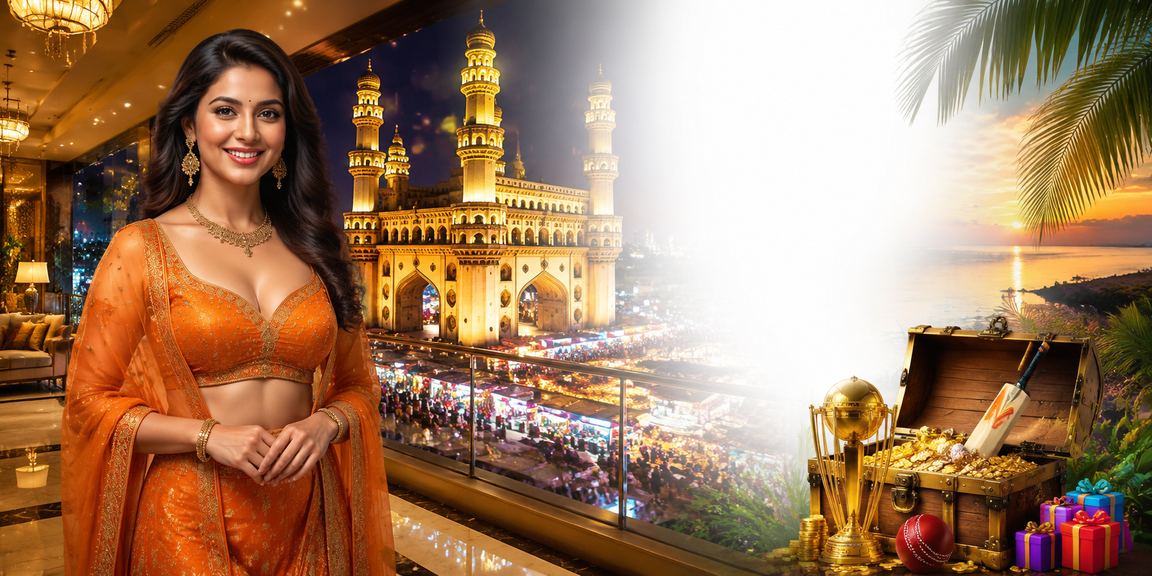Hyderabad Charminar with cricket betting concept