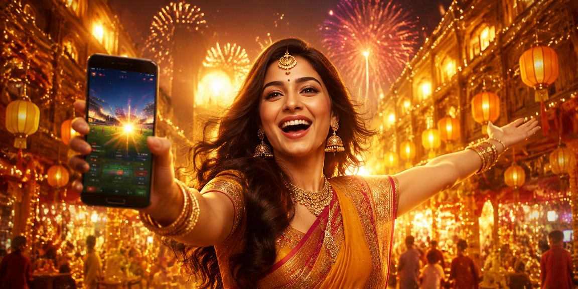Diwali festive season betting promotion with fireworks